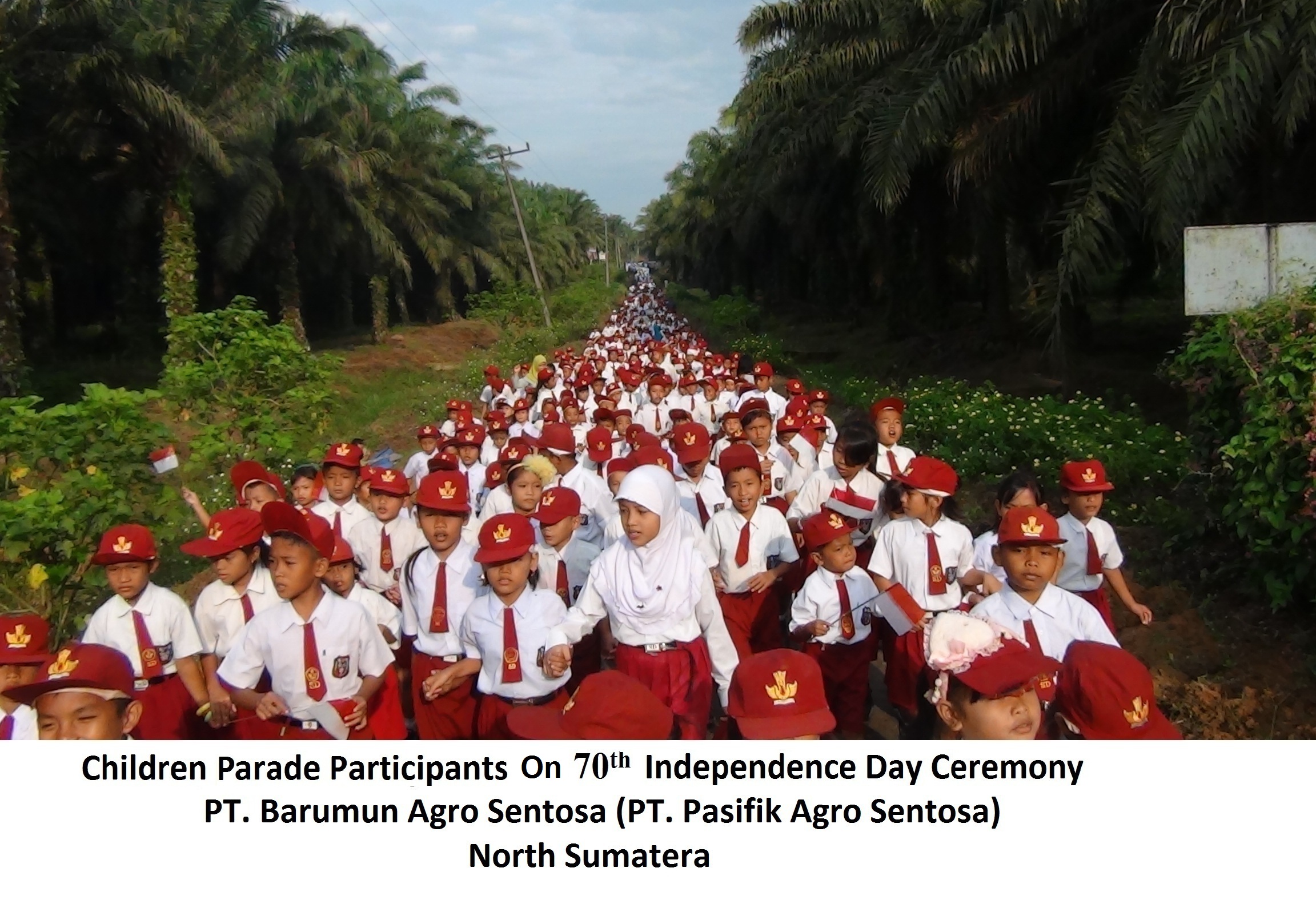 Pawai Anak-anak SD Peserta Upacara HUT RI ke 70 - PT.Barumun Agro Sentosa - Sumatera Utara